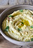 Hummus with aromatic cilantro