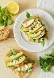 Sandwiches with avocado, chicken and feta