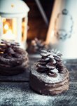 Chocolate-nuts pies with Christmas tree